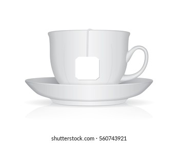 cup with tea mock up vector template
