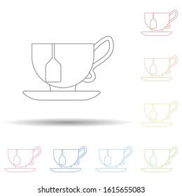 Cup of tea in multi color style icon. Simple thin line, outline vector of resturant icons for ui and ux, website or mobile application