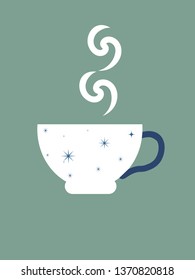 Cup of tea on a blue background
