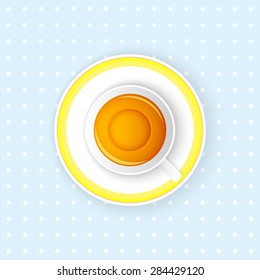 cup of tea on a blue background