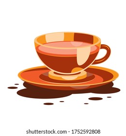 A Cup of tea on an isolated white background. Vector image eps 10
