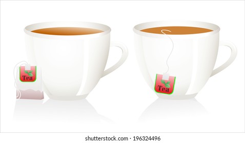  cup of tea on white background