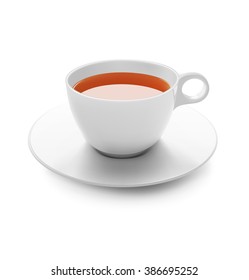 Cup of tea on white background. Vector illustration