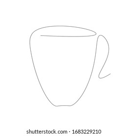 Cup of tea outline, vector illustration