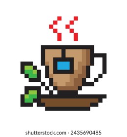 Cup of tea in pixel art