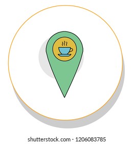 cup tea point trendy icon on white background for web graphic