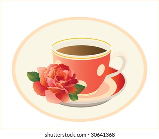 cup of tea with rose