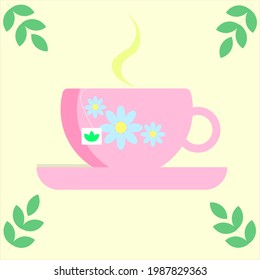 A cup of tea with a saucer