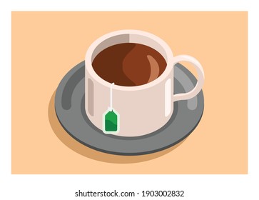 A cup of tea. Simple flat illustration