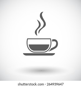 Cup of tea. Single flat icon on white background. Vector illustration.