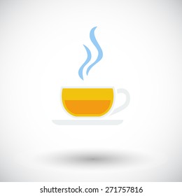 Cup of tea. Single flat icon on white background. Vector illustration.