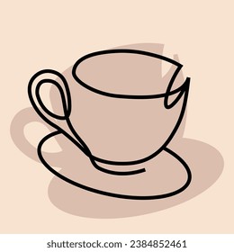 cup of tea single line soft palette