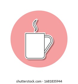 eine Tasse Teeaufkleber-Symbol. Einfache dünne Linie, Vektorillustration von Web-Icons für i und ux, Website oder mobile Applikationen