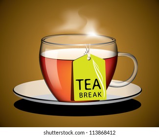 Cup Of Tea With Tag Vector