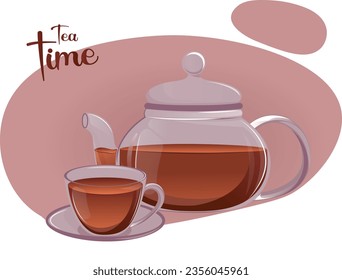 Cup of tea and teapot	