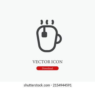Cup of tea vector icon. Editable stroke. Symbol in Line Art Style for Design, Presentation, Website or Mobile Apps Elements, Logo. Tea symbol illustration. Pixel vector graphics - Vector