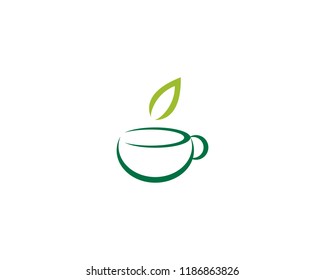 Cup of tea vector icon logo template