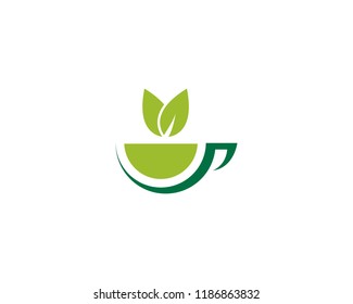 Cup of tea vector icon logo template