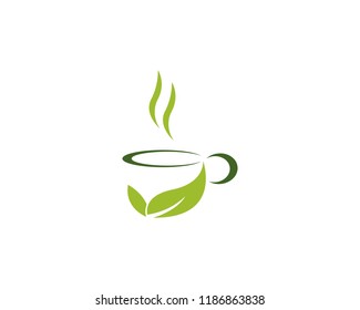Cup of tea vector icon logo template