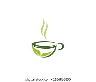 Cup of tea vector icon logo template