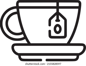 A cup of tea vector icon, teabag in the cup illustration. EPS