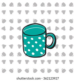 Cup for tea. Vector illustration.