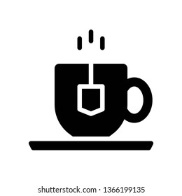 Cup of tea vector illustration, Beverage solid design icon