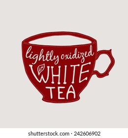 The cup of tea vector illustration. White tea design template.