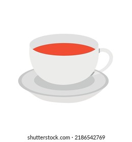 Cup of tea vector illustration.White ceramic cup.Isolated on white background.