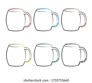 Cup of tea. Vector cup isolated on white. Retro.