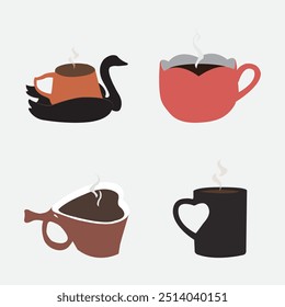 Cup tea vector isolated on white background