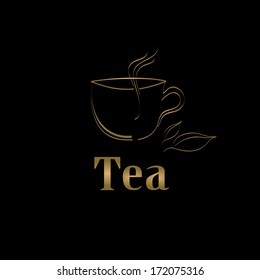 Cup of tea. Vector label, idea (poster) for your menu