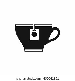 Cup with teabag icon in simple style isolated vector illustration