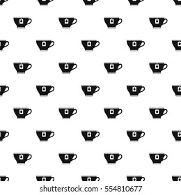 Cup with teabag pattern. Simple illustration of cup with teabag vector pattern for web design