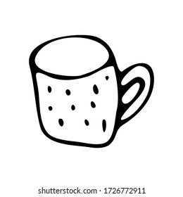cup, teacup, mug hand drawn outline doodle icon. Hot soup in bowl vector sketch illustration for print, web, mobile and infographics isolated on white background.