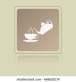 cup, teapot, tea kettle vector icon.