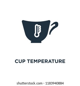 Cup Temperature icon. Black filled vector illustration. Cup Temperature symbol on white background. Can be used in web and mobile.