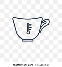 Cup Temperature vector outline icon isolated on transparent background, high quality linear Cup Temperature transparency concept can be used web and mobile