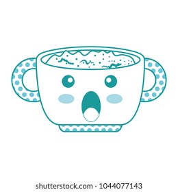cup with terrified face kawaii character