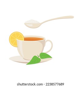 Cup of Thai tea with spoon isolated on white background. Eps10