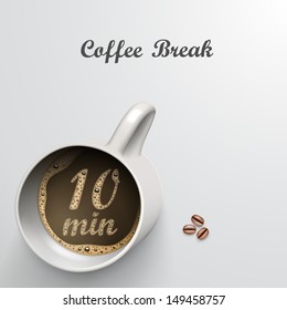 Cup with a time of minutes break