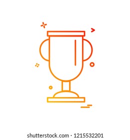 cup trophy award icon design vector