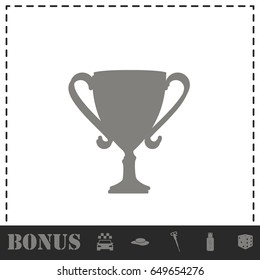 Cup trophy icon flat. Simple vector symbol and bonus icon