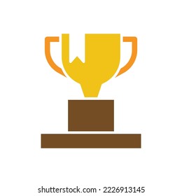 Cup trophy icon logo design template vector isolated illustration