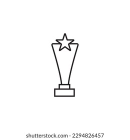 Cup trophy line icon, logo vector