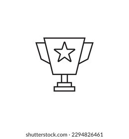 Cup trophy line icon, logo vector