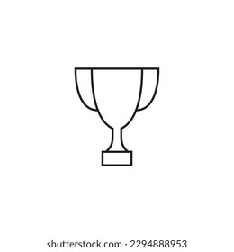 Icono de línea de trofeo de la copa, vector de logotipo