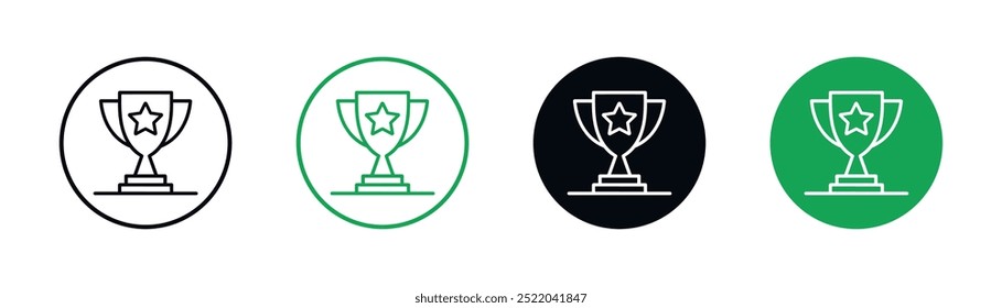 cup trophy line icon set vector design