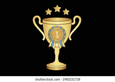 Pocktrophäe mit Nummer-1-Sieger-Abzeichen