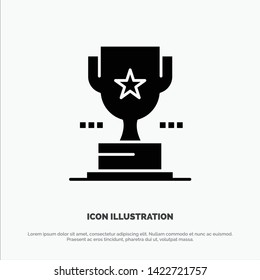 Cup, Trophy, Prize, Achievement solid Glyph Icon vector